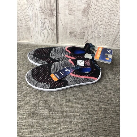 Girls Speedo Heather Gray Black Pink Surf Strider Water Shoes Junior Size M 2-3 - Picture 4 of 9